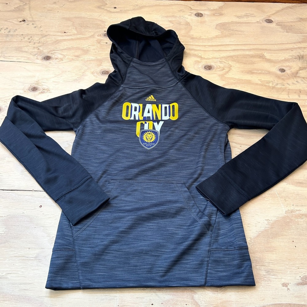 NWOT MLS Adidas MLS Orlando City Soccer Club Climalite Hoodie Youth Large 14